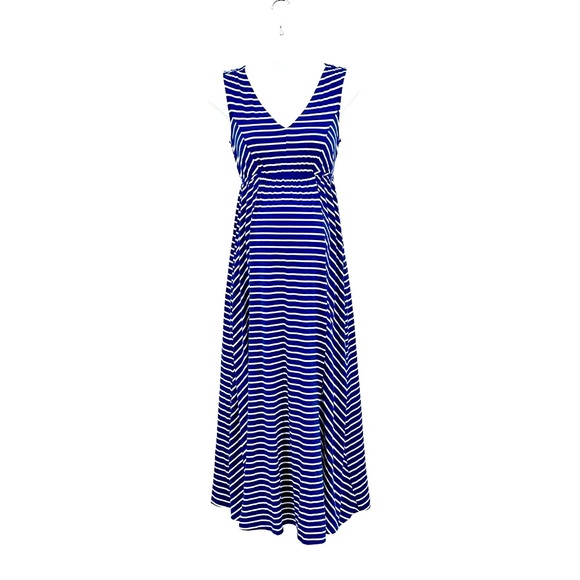 🎉Host Pic Isabel Maternity Maxi Dress Womens Size XS Blue White Stripe - Picture 3 of 9